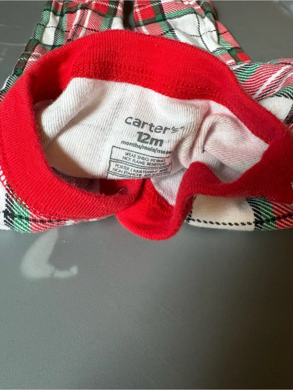 Carter's Red, Green & White Plaid Infant Footed Pajamas
